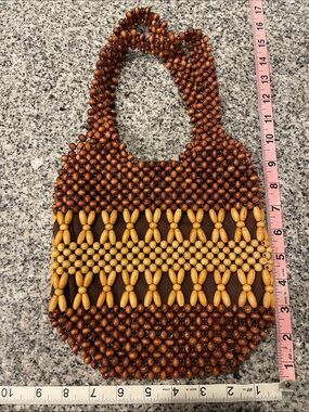 Bueno Brown & Yellow Beaded Purse